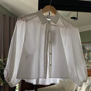 Zara NEW white button-down blouse with tags attached
